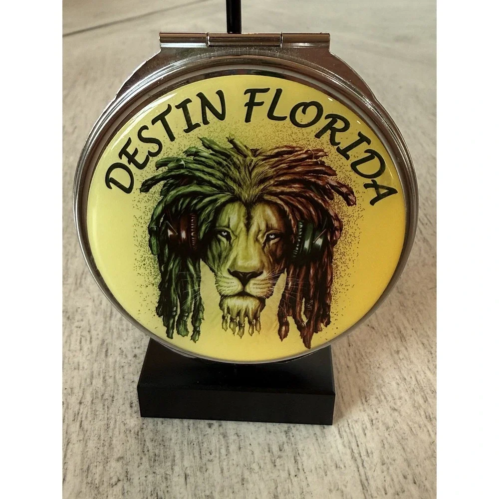 Rastafarian Rasta Lion Headphones Dreadlocks Compact Mirror Destin Florida